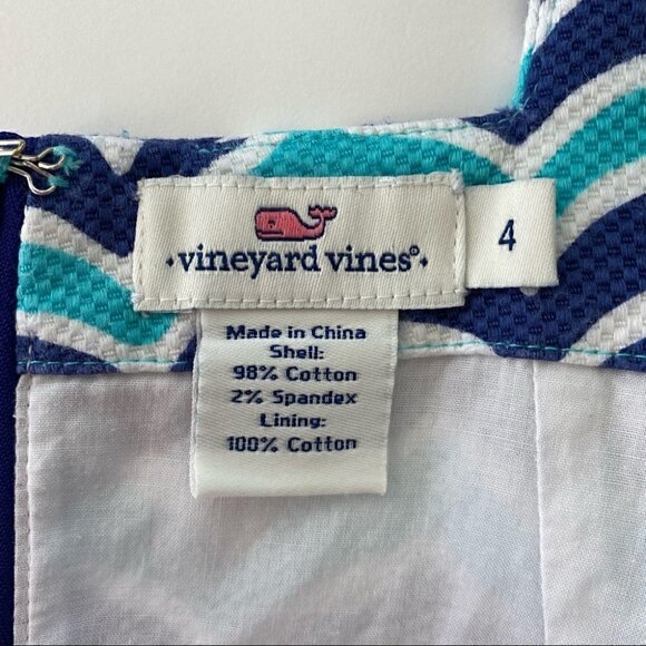 Vineyard Vines sleeveless mini dress with  crew neck, stretch cotton, lined - Picture 9 of 12